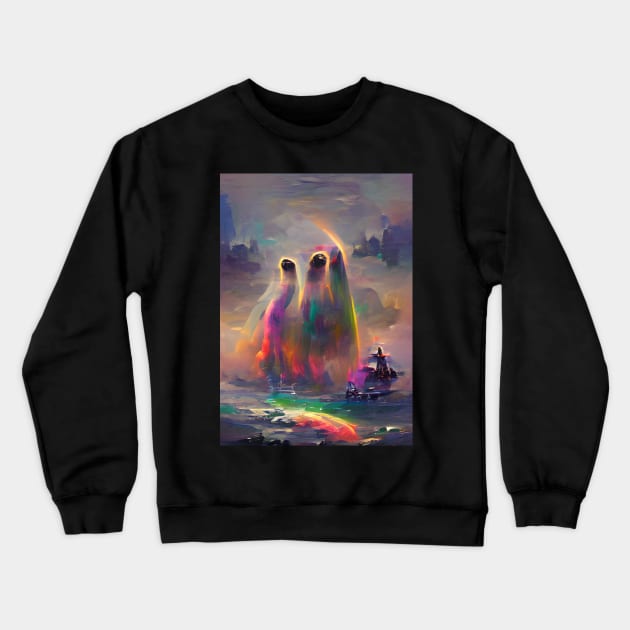 STYLISH GHOSTS ON HALLOWEEN Crewneck Sweatshirt by sailorsam1805